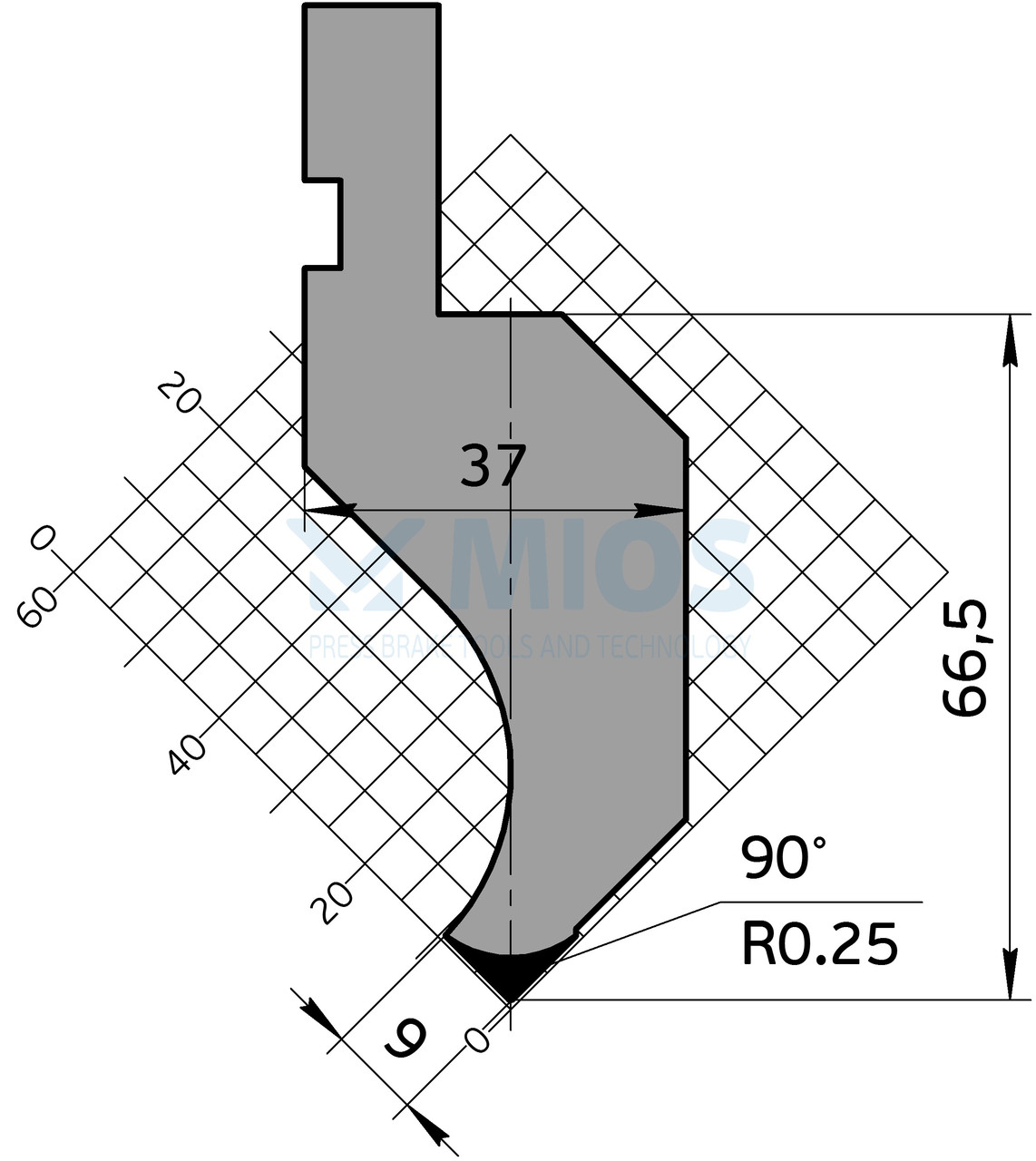 Пуансон P.179.90.C (835мм.)