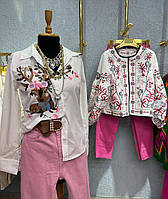 Жіноча літня сорочка з вишивкою довгий рукав розміри норма