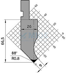 Пуансон P.104.88.C (835мм.)