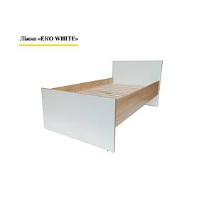 Недороге якісне ліжко EKO White з лaмeлями 70x140 cм з ДСП