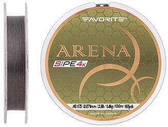 Шнур Favorite Arena PE 4x 100m (silver gray) #0.175/0.071mm 3.5lb/1.4kg (93229)