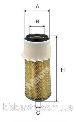 Фільтр повітряний CASE, MASSEY FERGUSON, MANNITOU, YANMAR john deere P181050 (M FILTER) A1066, фото 1