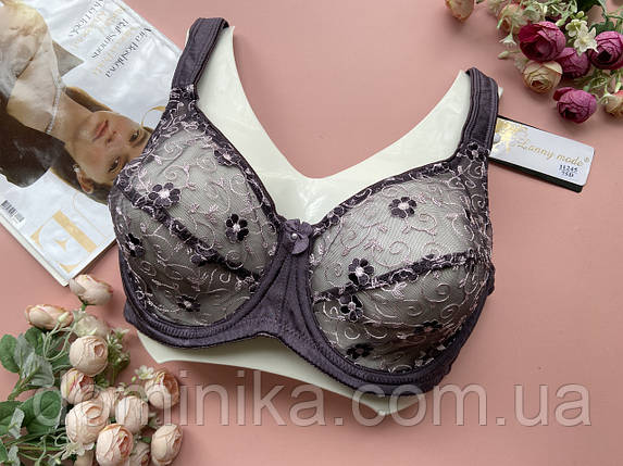 80E Прозорий бюстгальтер великого розміру на чашку Е фіолетовий, фото 1