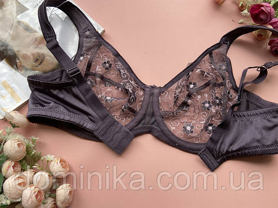 80E Прозорий бюстгальтер великого розміру на чашку Е фіолетовий, фото 2