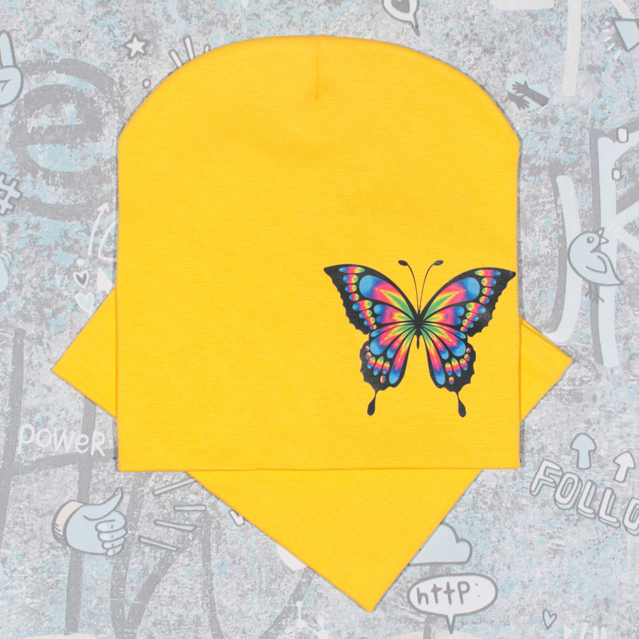 Дитяча Шапка Метелик - Комплект жовтий