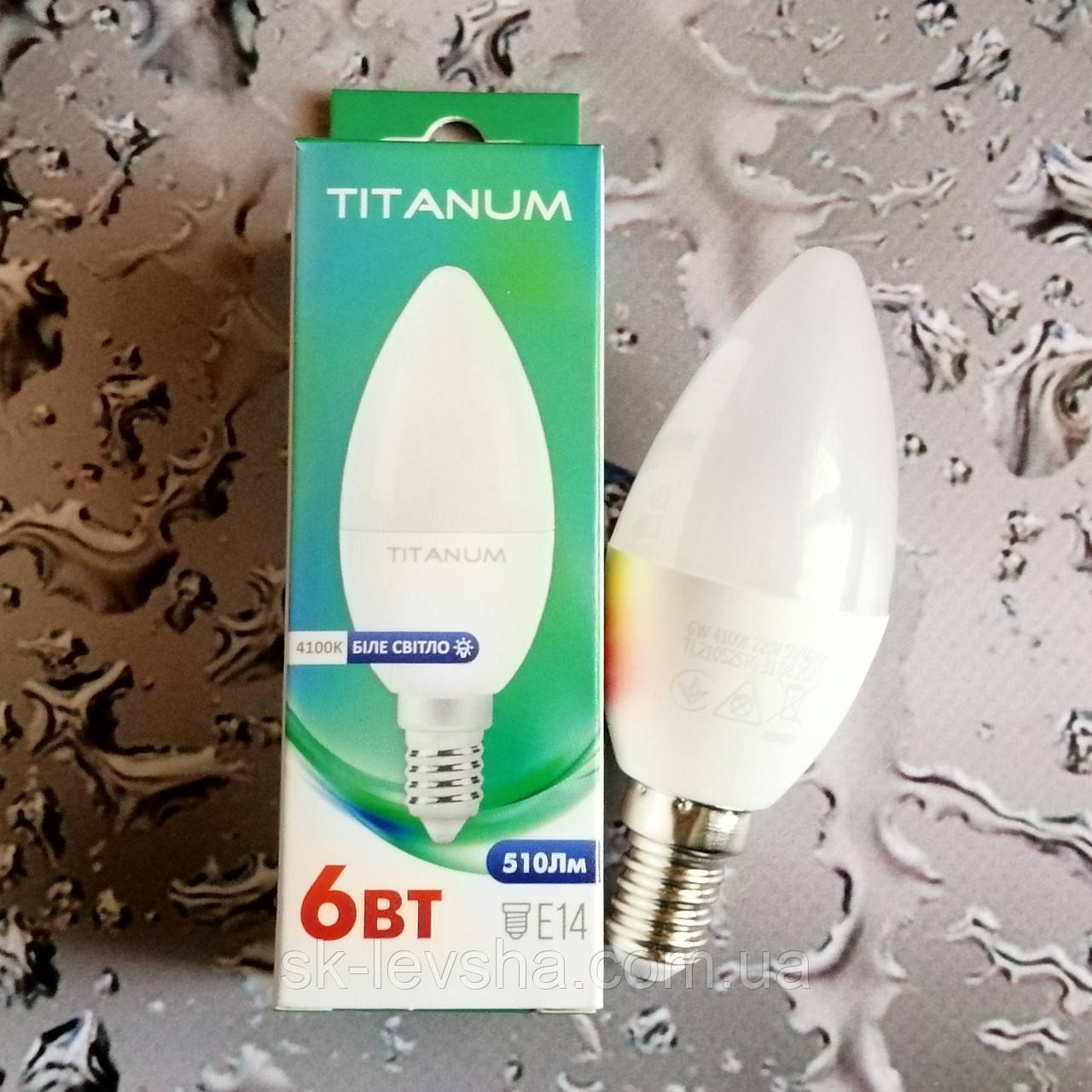 Лампочка LED Titanum 6W С37 E14 4100K 220 V (55-65 Вт.) Біле світло Art. TLС3706144