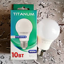Лампочка LED Titanum 10W A60 E27 3000K 220 V (70-80 Вт.) Тепле світло Art. TLA6010273