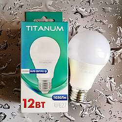 Лампочка LED Titanum 12W A60 E27 4100K 220 V (90-100 Вт.) Біле світло Art. TLA6012274