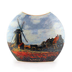 Ваза порцелянова Geebel «Тюльпанове поле» з репродукцією картини Клода Моне, 20 см