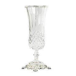 Ваза на ніжці Cre Art «OPERA», Silver з латуні, срібла та кришталю