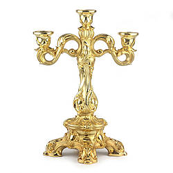 Канделябр Linea Argenti «Квіти» із золота та мармурової крихти, 39 см