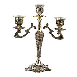 Канделябр із латуні та срібла Gamma Chinelli «Barocco Candelabrum» Silver 46 см