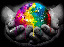 Алмазна вишивка. Картина на поручнику "Начало", 40x50sм