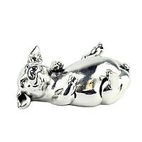 Статуэтка Cellerini «Свинка лежащая на спине» из серебра и мраморной крошки, 20 см