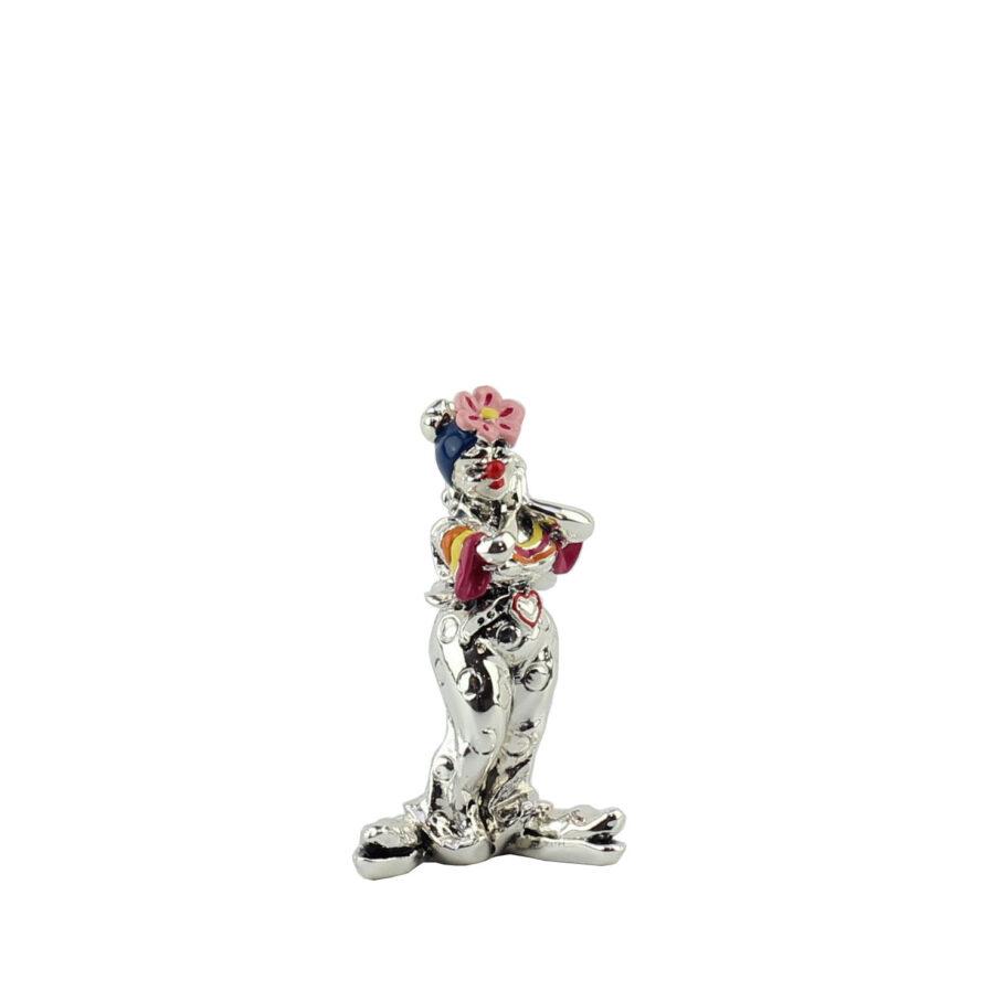 Статуэтка ArtBe «Клоун с цветами» из серебра и мраморной крошки, 8 см - фото 1 - id-p1600423295