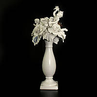 Подсвечник с розами I Borbone Capodimonte фарфоровый, 35 х 16 см