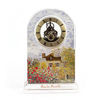 Годинник настільний Goebel «Будинок художника» зі скла з репродукцією картини Клода Моне, 23 см