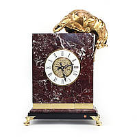 Часы настольные Credan «Пантера» из мрамора, золота и меди / 30 х 16 х 50 см