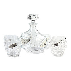Набір для води та віскі Linea Argenti: графин та 6 склянок з кришталю