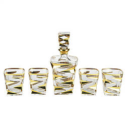 Набір для віскі Same: графин та 4 склянки / золото, кришталь