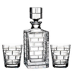Алкогольний набір з кришталю Rogaska «Quoin»: графин та 2 склянки
