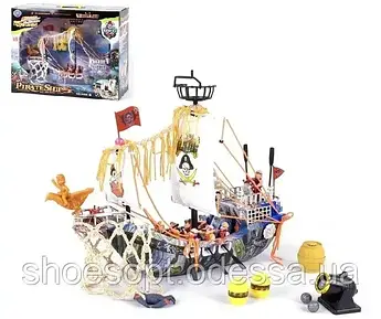 Піратський корабель 55см з островом, фігурки, тварини