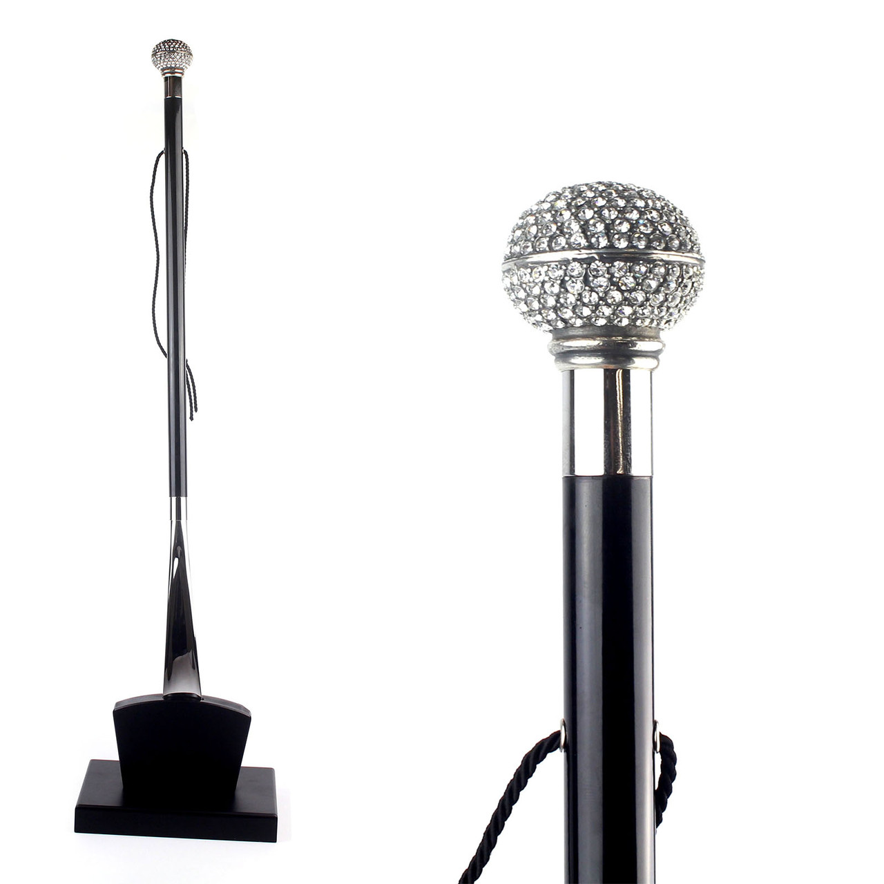 Рожок для взуття Walking Sticks з камінням Swarovski, Silver, 77 см, фото 1