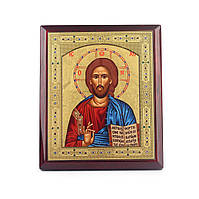 Икона «Иисус» на дереве с золотом, медью и камнями Swarovski, 17,5 х 21,5 см