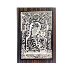 Ікона «Мадонна з немовлям» від Linea Argenti на дереві із золотом, сріблом та емаллю, 13,6 х 18,6 см