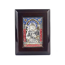 Ікона «Мадонна з немовлям» від Linea Argenti, дерево/метал, 8,6 х 11 см