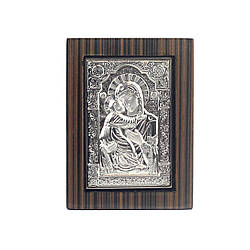 Ікона «Мадонна з немовлям» від Linea Argenti з дерева та металу, 8,6 х 11 см