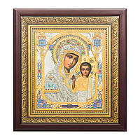 Икона «Пресвятая Богородица Казанская» с золотом, медью и серебром, 47,5 х 43 см