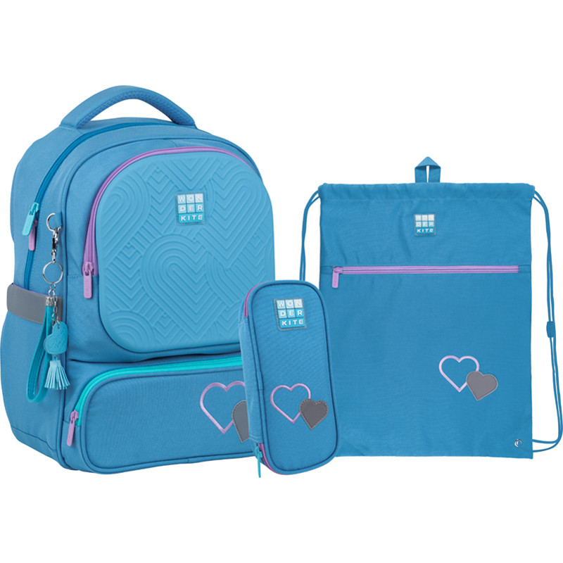 Шкільний набір (рюк + пенал + сумка для взуття) Wonder Kite SET_WK22-728M-1 (130-145 см), фото 1