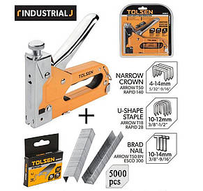 Степлер металевий 3-в-1 + 500 скоб TOLSEN 43021