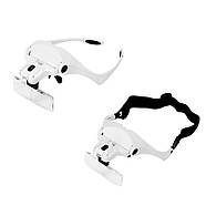 Лупа налобна бінокулярна 9892B2C з LED-підсвіткою, вбудованим акумулятором і зарядкою від USB, фото 3