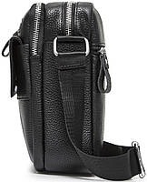 Невелика чоловіча шкіряна барсетка сумка Tiding Bag SK N718193 чорна, фото 6