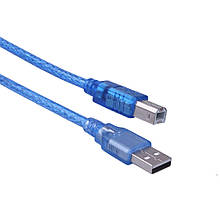 Кабель USB 2.0 RITAR AM / BM, 0.5m, прозорий синій