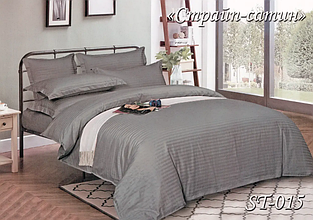 Постіль євро розміри бавовна сатин, євро постільні розміри преміум однотонний від виробника сірий