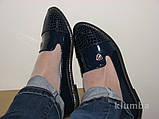 Дрібні жіночі балетки блакитного кольору еко шкіра розмір 36, фото 4
