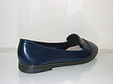 Дрібні жіночі балетки блакитного кольору еко шкіра розмір 36, фото 5