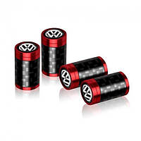 Ковпачки на ніпель для Фольксваген Alitek Carbon Style Red Volkswagen (4 шт.)