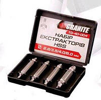 Набір для викручування зірваних гвинтів 4 шт (екстрактори) GRANITE (10-40-004)