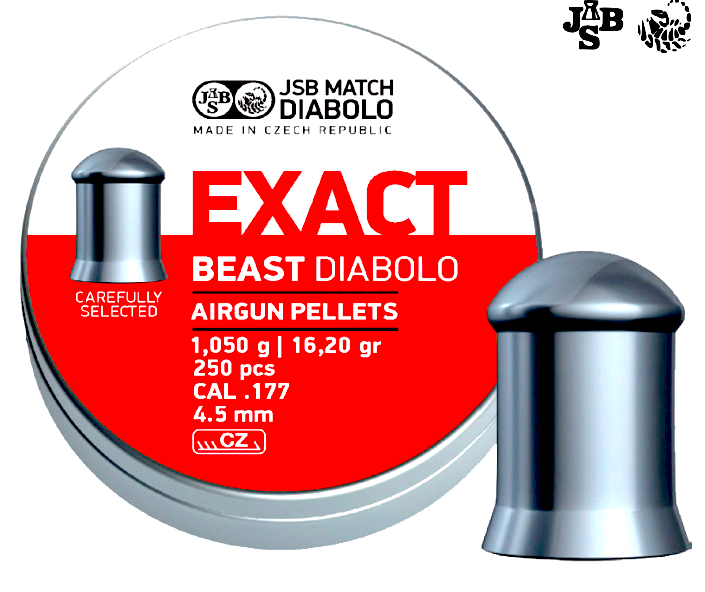 Кулі пневматичні JSB Diablo Exact Beast. Кал. - 4.52 мм. Вага - 1.03 гр.