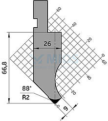 Пуансон P.180.88.C (835мм.)