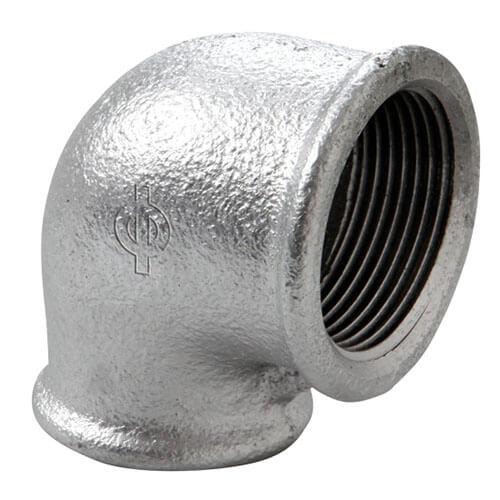 Коліно чавунне оцинковане редукційне Ø 3/4" х 1/2" ВВ 90° Berg Montana 09025043, фото 1