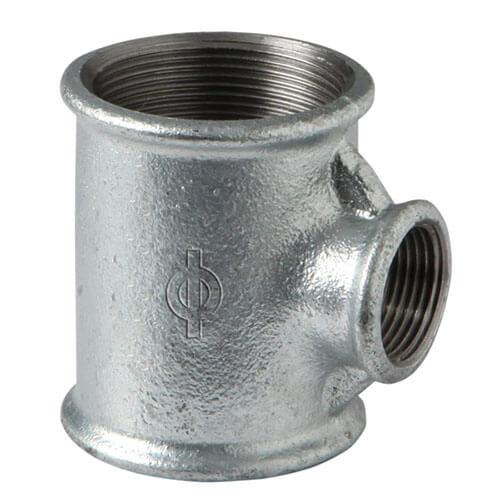 Трійник чавунний редукційний оцинкований Ø 1 1/4" х 3/4" х 1 1/4" Berg Montana 13025646, фото 1