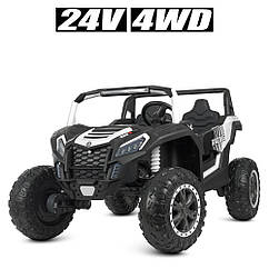 Дитячий електромобіль двомісний Bambi M 4627 EBLR-1 Баггі (4 мотори по 200W, USB, Bluet-MP3) чорно-білий