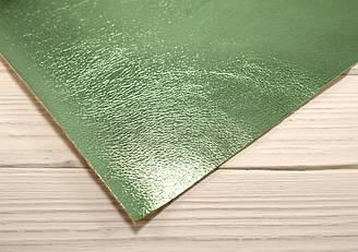 Кожзам глянцевий блискучий на метраж - №6 оливковий