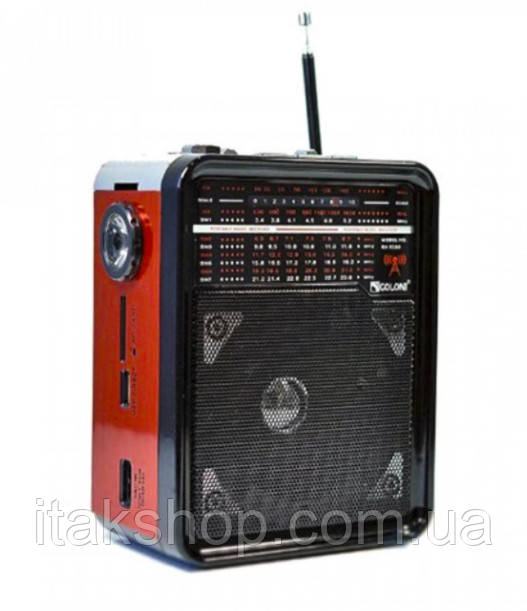 Колонка радиоприемник Golon RX-9100 с фонариком FM радио (Красный) - фото 1 - id-p1600674237