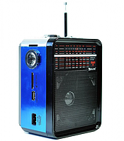 Колонка радиоприемник Golon RX-9100 с фонариком FM радио (Синий)
